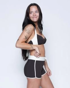 Becca Bikini Top - Sella -Seea Shop Becca Sella Brown White Bikini Top Shorts Swim Suit 16