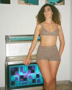 Bobby Shorts - Mustang 15 Bobby Shorts - Mustang -Seea Shop Bobby Mustang Brown Plaid Bikini Shorts Swim Suit 6