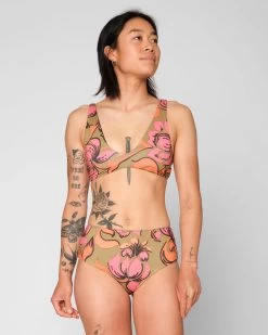 Brasilia Reversible Bikini Top - Freya -Seea Shop Brasilia Freya Multicolor Black Floral Pattern Reversible Bikini Swim Suit Sun Protection 12