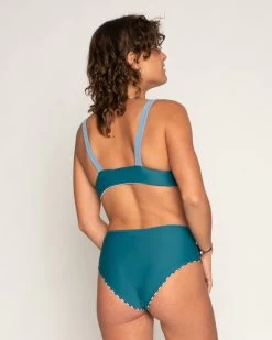 Brasilia Reversible Bikini Bottom - Navy Stripe -Seea Shop Brasilia Navy Stripe Blue White Striped Pattern Reversible Bikini Swim Suit Sun Protection 29