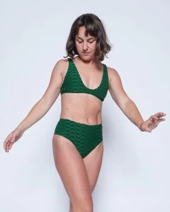 Brasilia Bikini Top - Piscis -Seea Shop Brasilia Piscis Green Textured Pattern Bikini Swim Suit 16