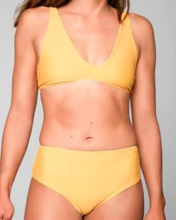 Brasilia Reversible Bikini Top - Solaris -Seea Shop Brasilia Solaris Swirl Pattern Yellow Reversible Bikini Swim Suit Sun Protection 14