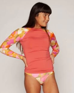 Doheny Rashguard - Akala -Seea Shop Doheny Akala Orange Floral Pattern Rashguard Long Sleeve Sun Protection 5