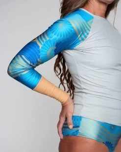 Doheny Rashguard - Seaflower -Seea Shop Doheny Seaflower Blue Floral Pattern Gray Rashguard Long Sleeve Sun Protection 7