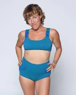 Georgia Bikini Top - Alga -Seea Shop Georgia Alga Blue Floral Pattern Swim Suit Bikini Top UV Protection 5