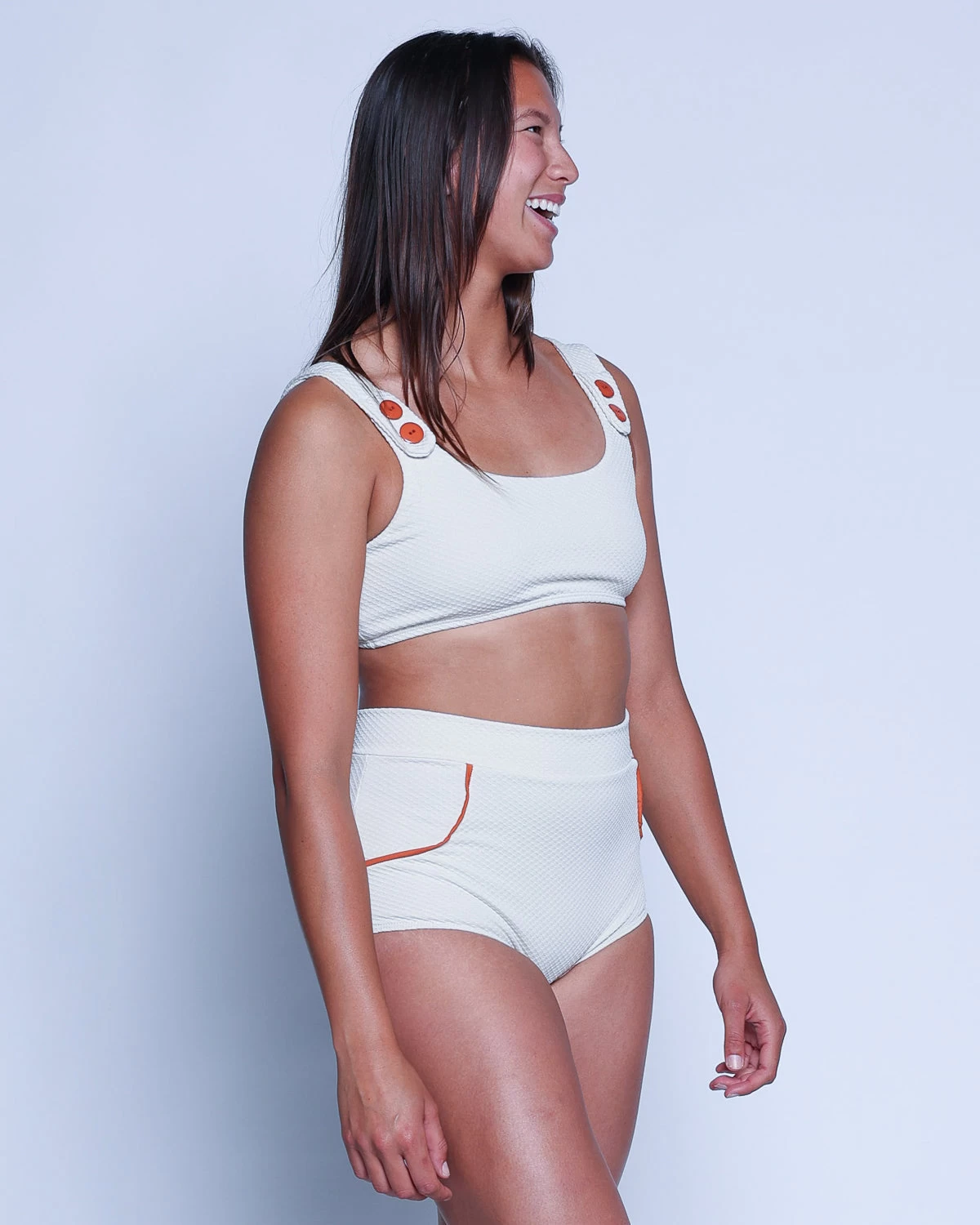 Georgia High Waist Bikini Bottom - Pebble 4 Georgia High Waist Bikini Bottom - Pebble - Image 4