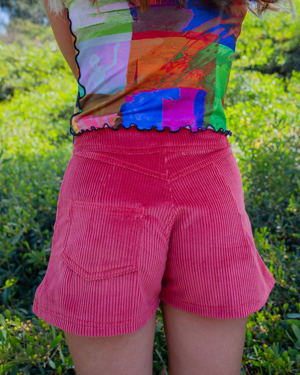 Lulu Shorts - Coral Cord 2 Lulu Shorts - Coral Cord - Image 2