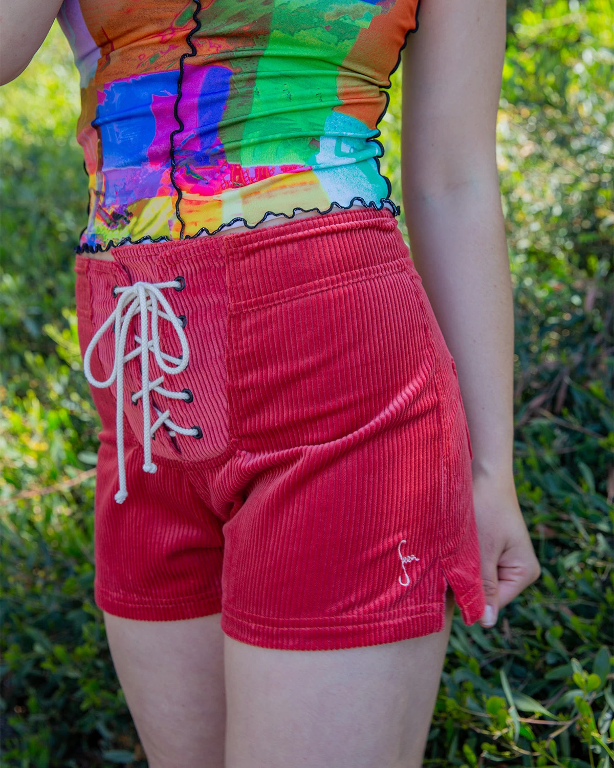 Lulu Shorts - Coral Cord 3 Lulu Shorts - Coral Cord - Image 3