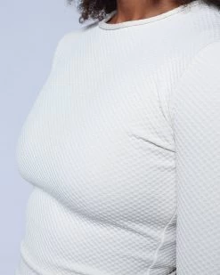 Palomar Crop Rashguard - Pebble -Seea Shop SEEA Palomar CropTopRashguard Pebble 4X5 12