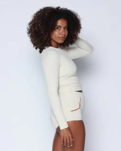 Palomar Crop Rashguard - Pebble -Seea Shop SEEA Palomar CropTopRashguard Pebble 4X5 9