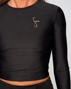 Palomar Crop Top Rashguard - Black -Seea Shop SEEA Palomar Rashguard Black 4X5 12