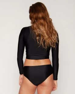 Palomar Crop Top Rashguard - Black -Seea Shop SEEA Palomar Rashguard Black 4X5 6