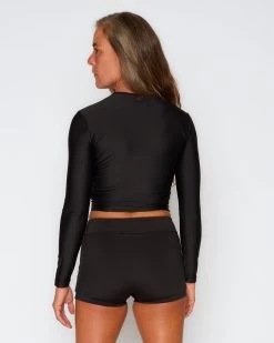 Palomar Crop Top Rashguard - Black -Seea Shop SEEA Palomar Rashguard Black 4X5 9