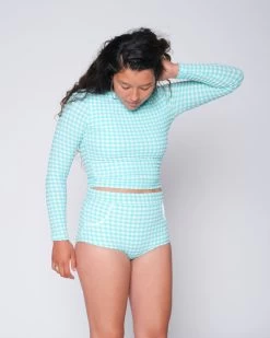 Palomar Crop Top Rashguard - Lagoon 12 Palomar Crop Top Rashguard - Lagoon -Seea Shop SEEA Palomar Rashguard Lagoon 4X5 5