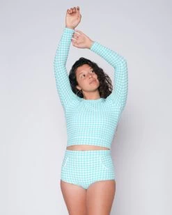 Palomar Crop Top Rashguard - Lagoon 13 Palomar Crop Top Rashguard - Lagoon -Seea Shop SEEA Palomar Rashguard Lagoon 4X5 7